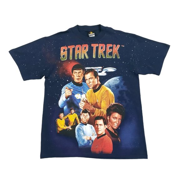 Vintage 90s Star Trek The Experience All Over Print AOP T-Shirt Mens Size Large